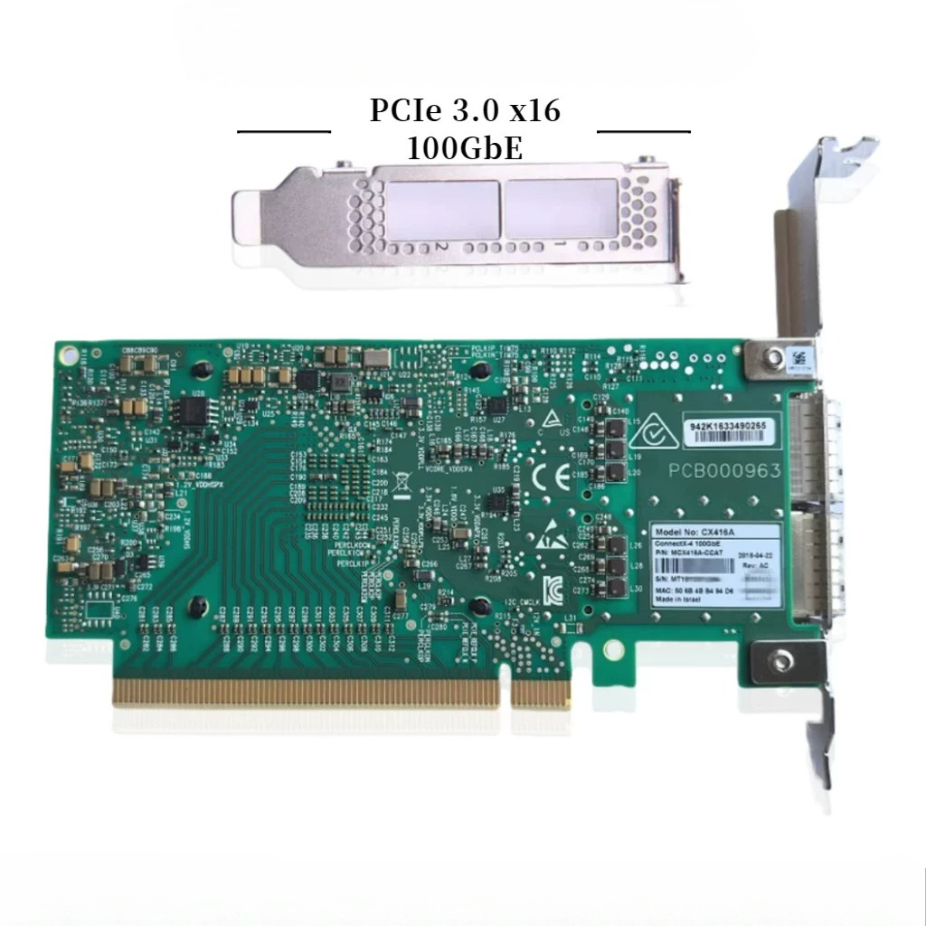 100Gbe Qsfp28 Network Card - بطاقة واجهة الشبكة Mellanox Mcx416a-ccat Connectx-4en،